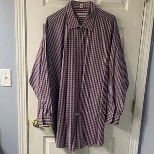 Turnbull & Asser Purple and White Gingham Shirt